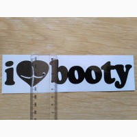 Наклейка на авто I Love Booty-Я люблю добычу Чёрная