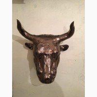 Скульптура головы быка на стену купить