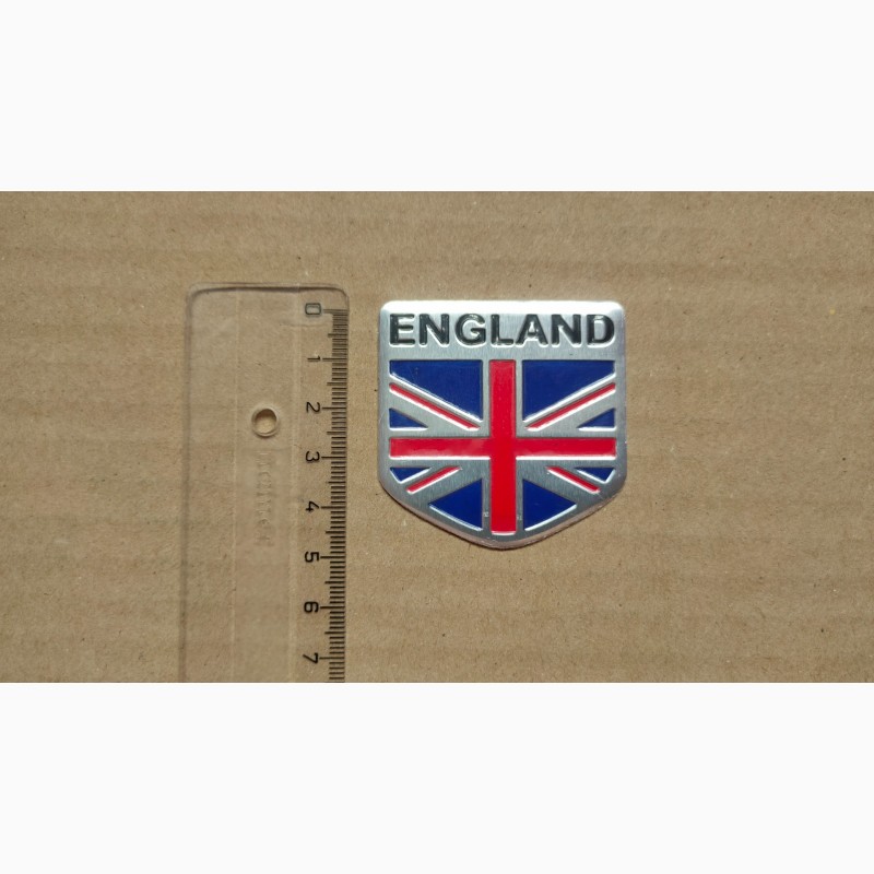 Фото 5. Наклейка на авто Флаг Англии номер 10 алюминиевая