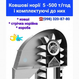 Ковши норийные для норий от 5 до 175 т/час 110-420 мм товщина 1-4 мм Ковші норійні