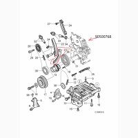 GM 90500768, Натяжитель цепи Опель 2.0, 2.2 DTI 16V, оригинал X20DTH, Y22DTR