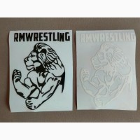 Наклейка Лев rmwrestling Белая на авто