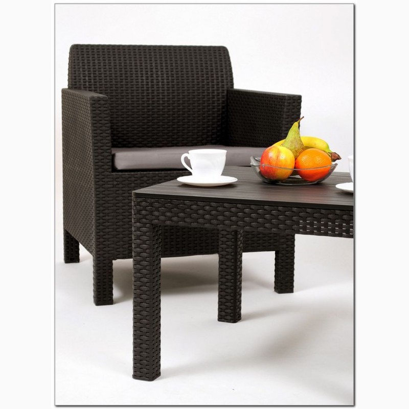 Фото 3. Садовая мебель Orlando Set With Small Table искусственный ротанг Allibert, Keter