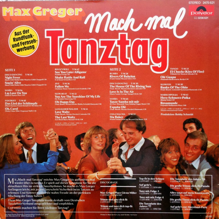 Фото 3. Виниловая пластинка Max Greger – Mach Mal Tanztag