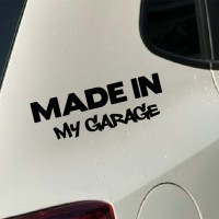 Наклейка на авто Made in my garage Чёрная