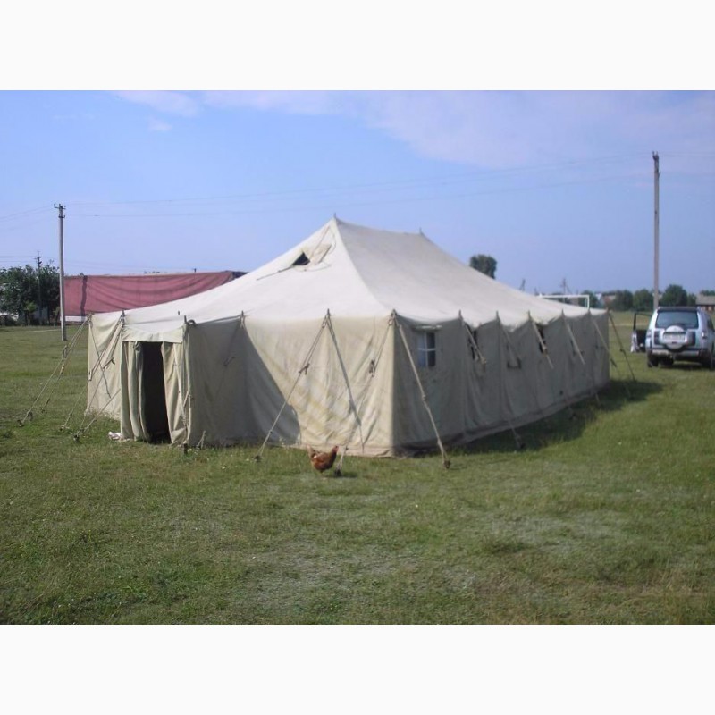Фото 2. Палатка лагерная армейская, навесы, тенты брезентовые