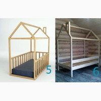 Детская кроватка-домик, натуральное дерево, на заказ