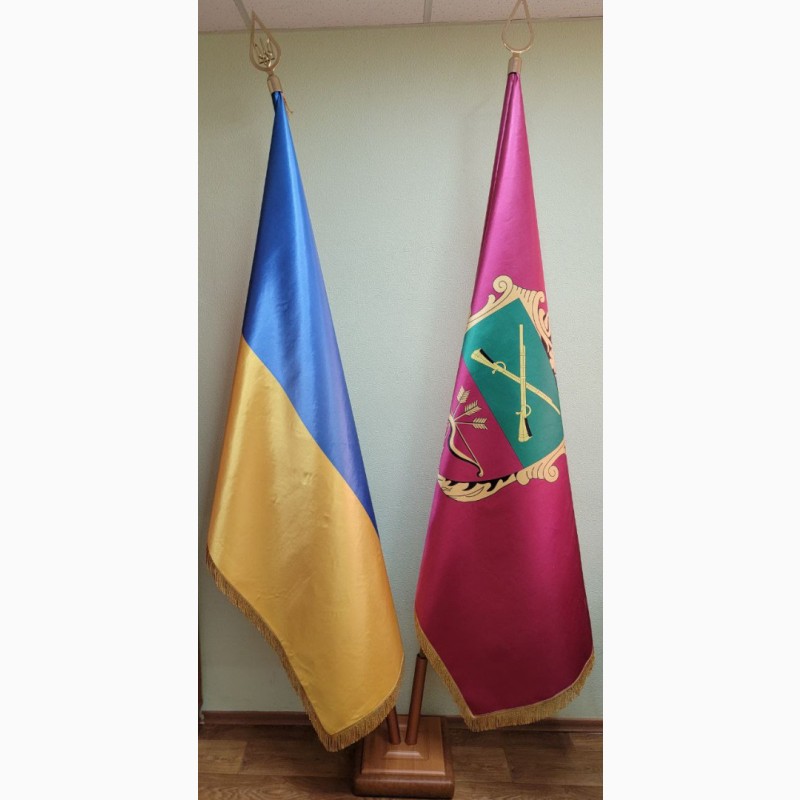 Фото 2. АКЦІЯ прапор Україна ЗШИВНІ тканина АТЛАС 2-х сторонняя