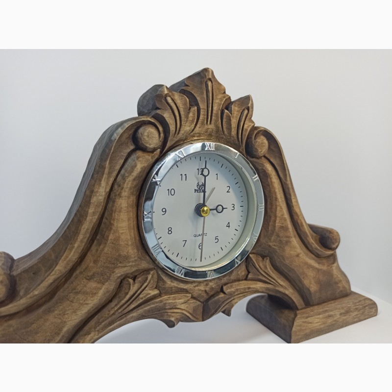 Фото 4. Різьблений камінний годинник, Годинник з дерева, Унікальний настільний годинник