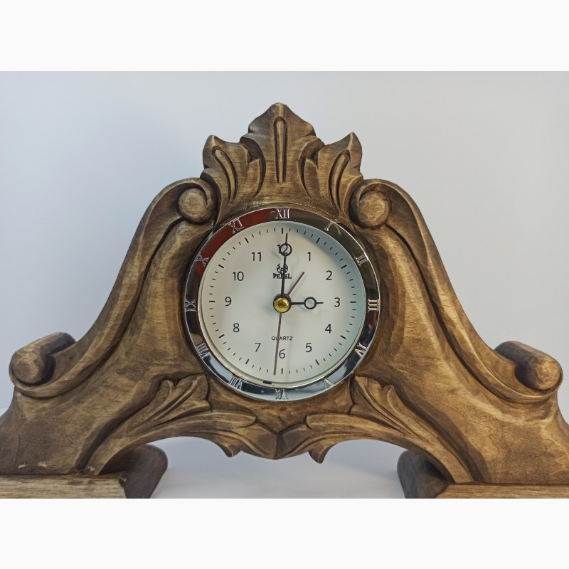 Фото 5. Різьблений камінний годинник, Годинник з дерева, Унікальний настільний годинник