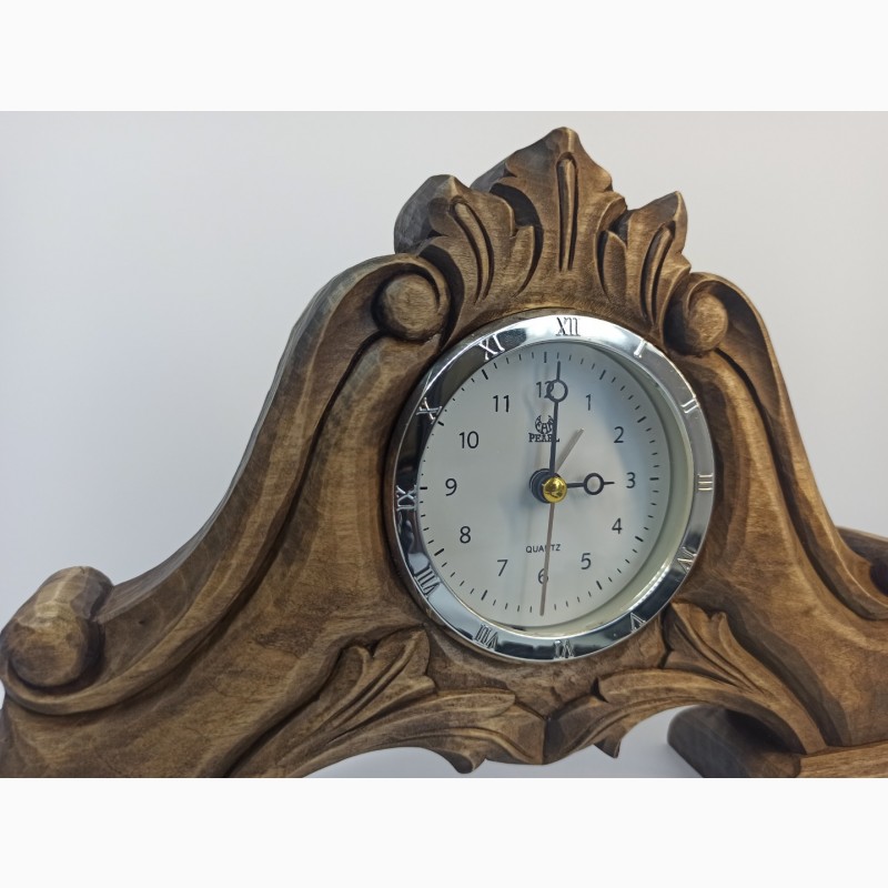 Фото 8. Різьблений камінний годинник, Годинник з дерева, Унікальний настільний годинник