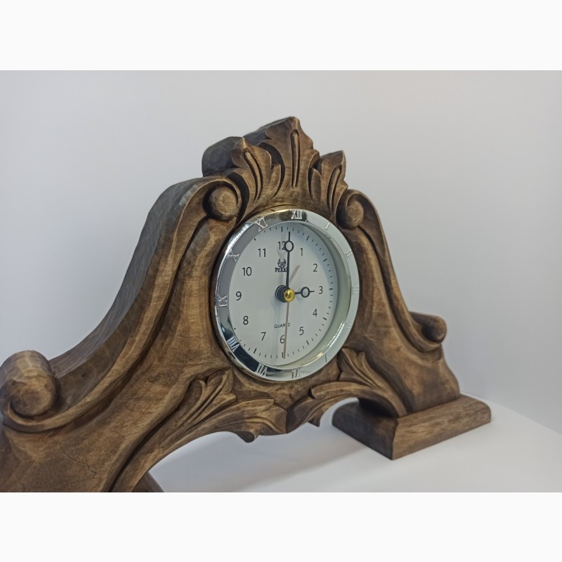 Фото 9. Різьблений камінний годинник, Годинник з дерева, Унікальний настільний годинник