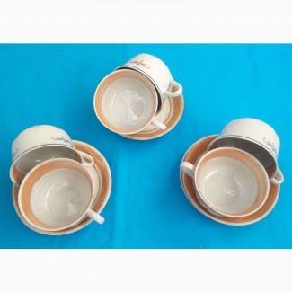 Чашки и блюдца для чая фаянсовый набор на 6 персон