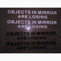 Наклейка на боковые зеркала Objects in Mirror are Losing Белая светоотражающая