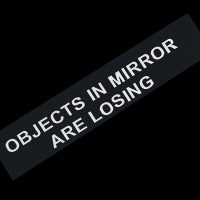 Наклейка на боковые зеркала Objects in Mirror are Losing Белая светоотражающая