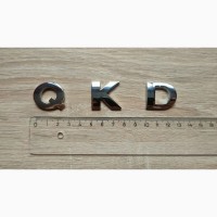 Металлические буквы Q.K.D на кузов авто не ржавеют