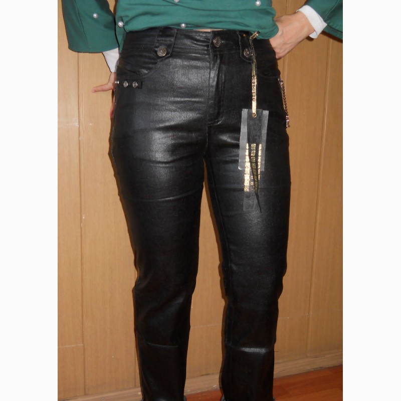 Фото 2. 012 Новые черные штаны из Эко-кожи. Размер M (44-46)