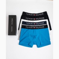 Мужские боксеры подарочный набор трусов 4 шт Tommy Hilfiger Н3062 в коробке хлопок TH