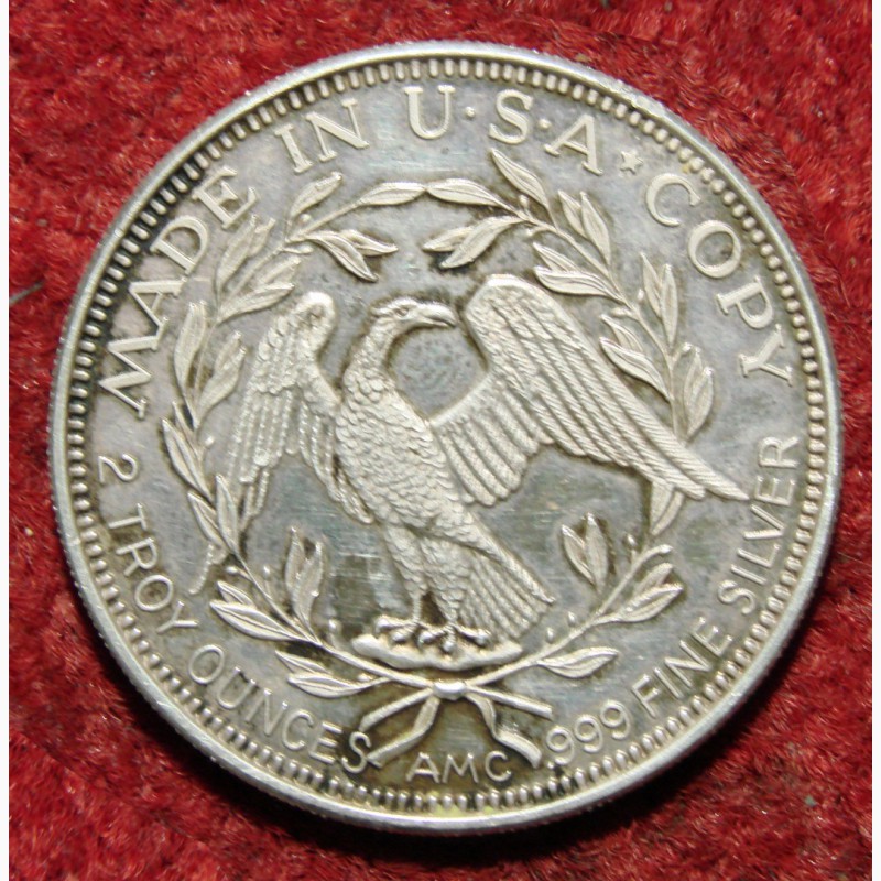 Фото 2. Инвест. серебряная монета США от АМС. Копия 1-го доллара. Редкость