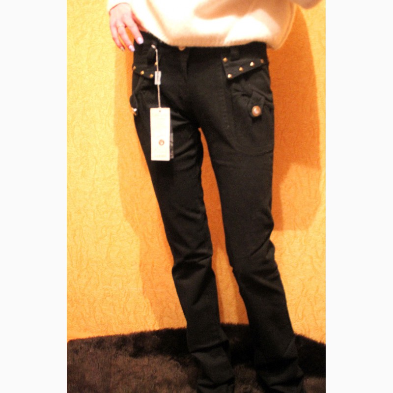 Фото 2. 014 Новые черные вельветовые штаны размера M (44)