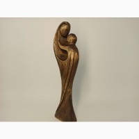 Жінка з дитиною 21.5 см, різьба по дереву, скульптура матері з дитиною, декор мінімалізм
