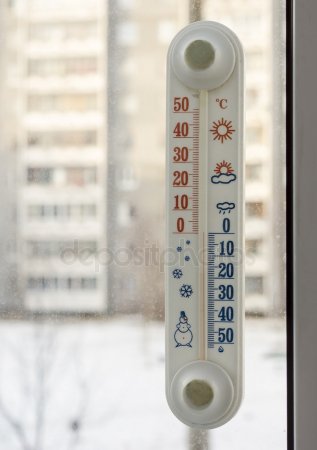 Термометр уличный (он же оконный ). Диапазон температуры: от −50 C до +50 C