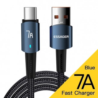 Кабель супершвидкоі, турбо зарядки ESSAGER USB Type-C 7A/100W