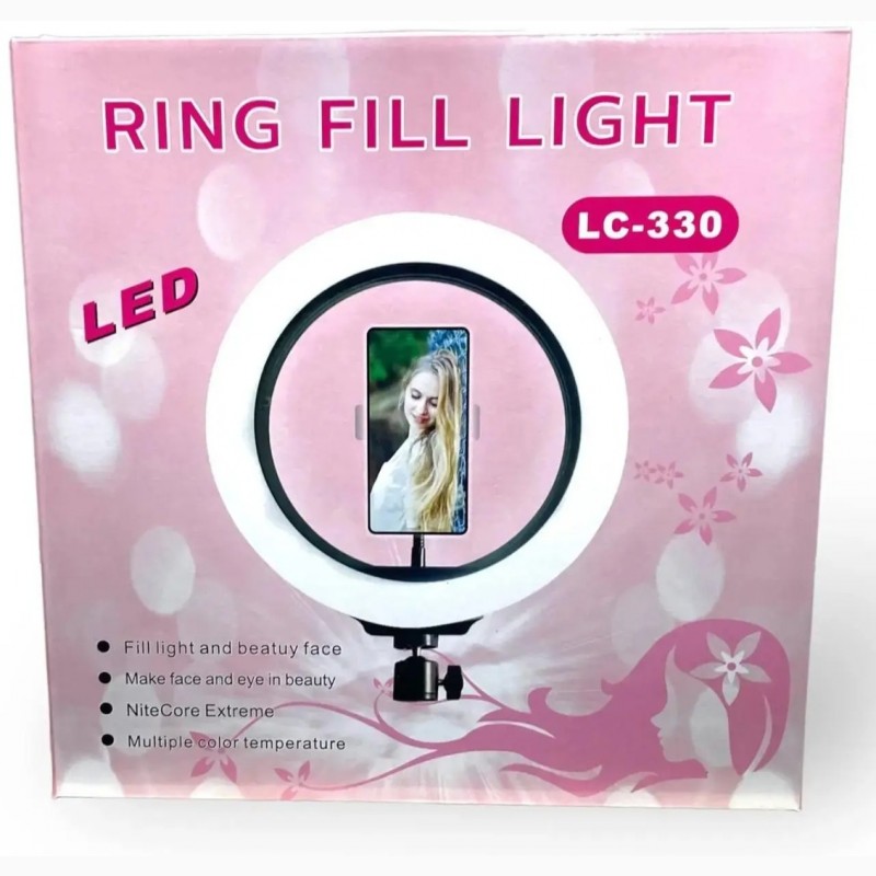 Фото 6. Кільцева LED-лампа LC-330 33 см 1 кріп.тел USB
