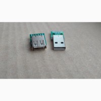 Разъем USB типа Б (папа) и Разъем USB типа A (мама) на плате