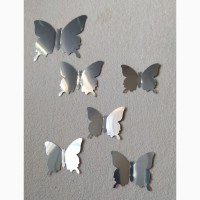 Декор 3D Бабочки 6 шт. Зеркальные наклейки. Для интерьера