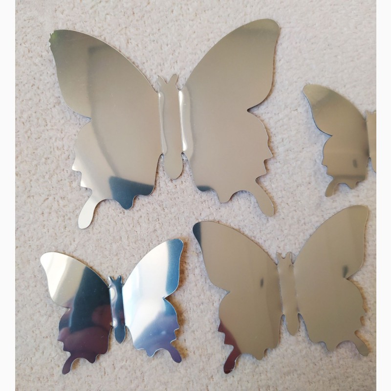 Фото 6. Декор 3D Бабочки 6 шт. Зеркальные наклейки. Для интерьера