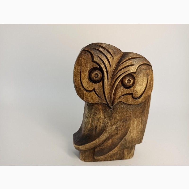 Фото 10. Статуетка сови 12.5 см, Абстрактна статуетка сови, різьба по дереву, подарунок, скульптура