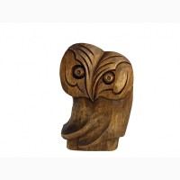 Статуетка сови 12.5 см, Абстрактна статуетка сови, різьба по дереву, подарунок, скульптура