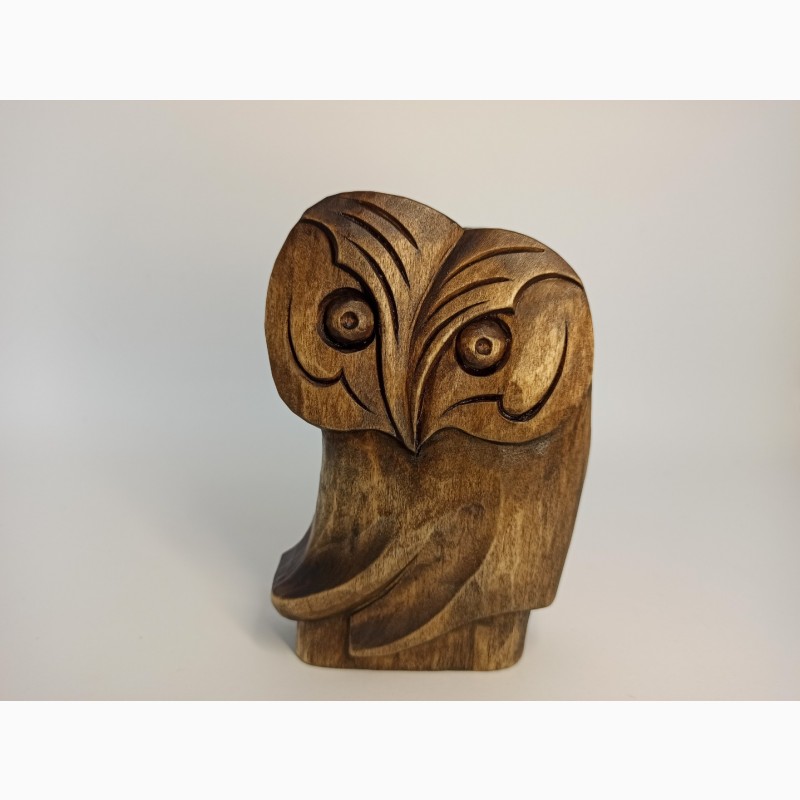 Фото 2. Статуетка сови 12.5 см, Абстрактна статуетка сови, різьба по дереву, подарунок, скульптура