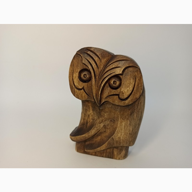Фото 3. Статуетка сови 12.5 см, Абстрактна статуетка сови, різьба по дереву, подарунок, скульптура