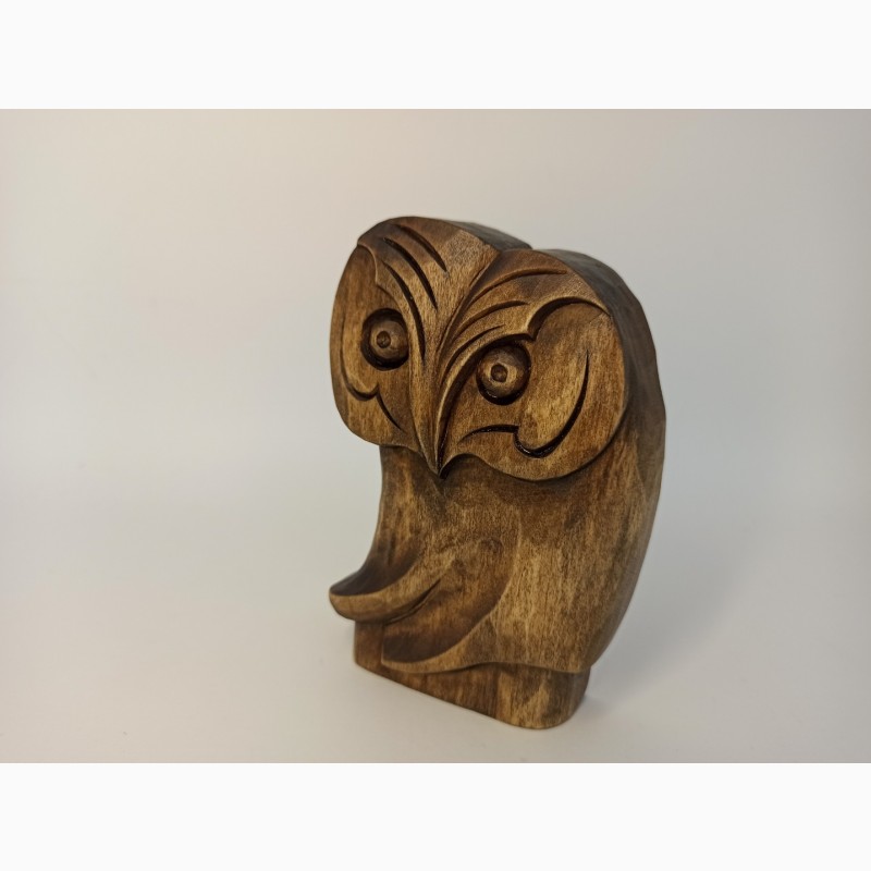 Фото 4. Статуетка сови 12.5 см, Абстрактна статуетка сови, різьба по дереву, подарунок, скульптура
