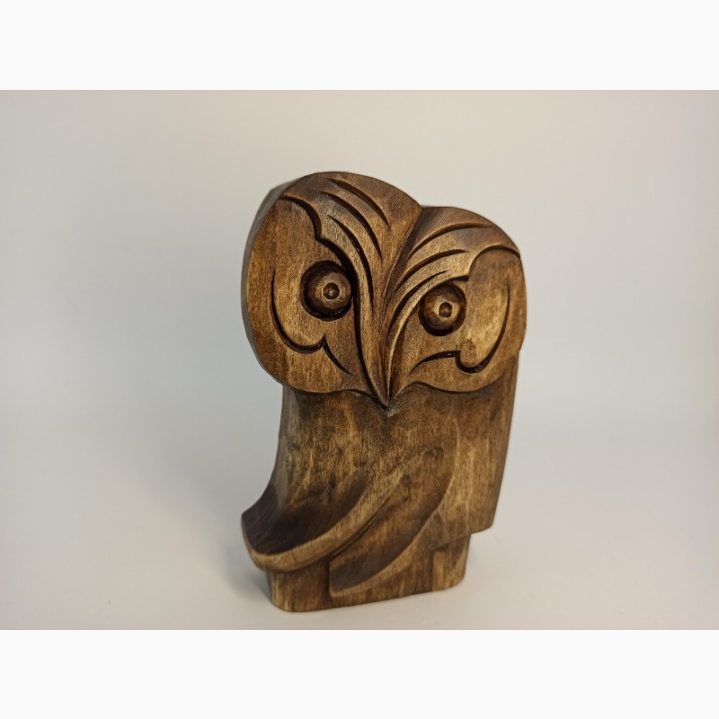 Фото 8. Статуетка сови 12.5 см, Абстрактна статуетка сови, різьба по дереву, подарунок, скульптура