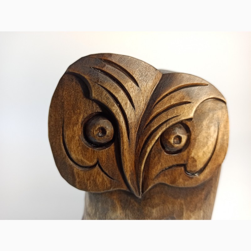 Фото 9. Статуетка сови 12.5 см, Абстрактна статуетка сови, різьба по дереву, подарунок, скульптура