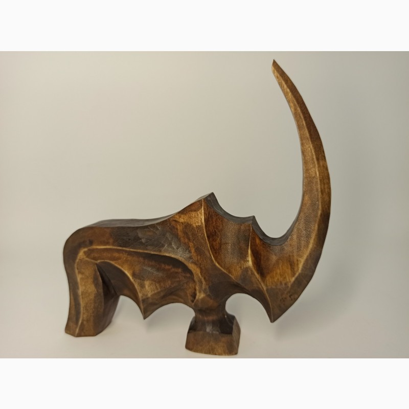 Фото 10. Скульптура носорога з дерева 15.5 см, абстрактна статуетка, оригінальний подарунок