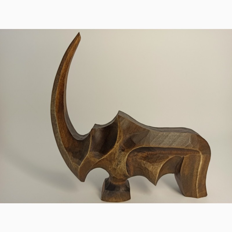 Фото 2. Скульптура носорога з дерева 15.5 см, абстрактна статуетка, оригінальний подарунок