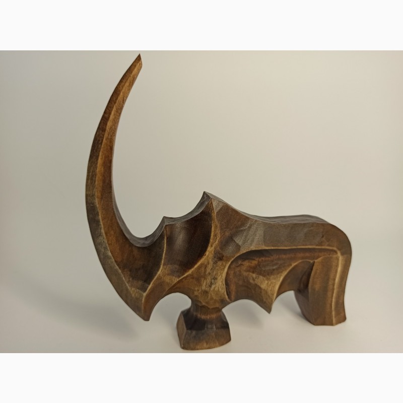 Фото 3. Скульптура носорога з дерева 15.5 см, абстрактна статуетка, оригінальний подарунок