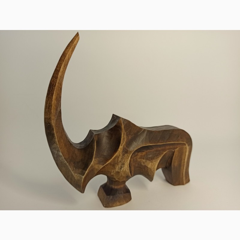 Фото 4. Скульптура носорога з дерева 15.5 см, абстрактна статуетка, оригінальний подарунок