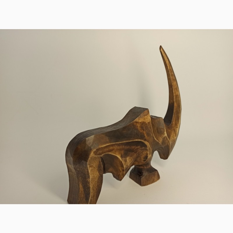 Фото 6. Скульптура носорога з дерева 15.5 см, абстрактна статуетка, оригінальний подарунок