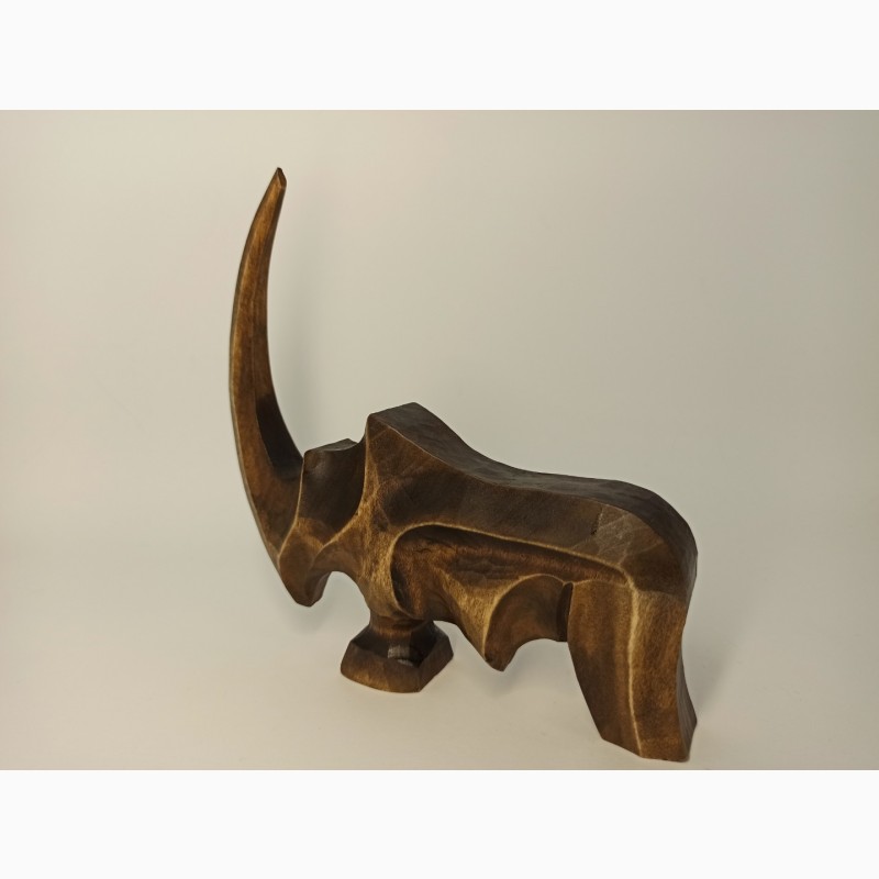 Фото 7. Скульптура носорога з дерева 15.5 см, абстрактна статуетка, оригінальний подарунок