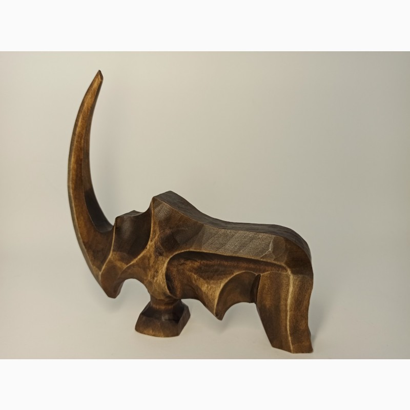 Фото 8. Скульптура носорога з дерева 15.5 см, абстрактна статуетка, оригінальний подарунок