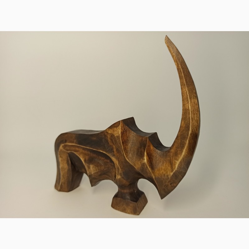 Фото 9. Скульптура носорога з дерева 15.5 см, абстрактна статуетка, оригінальний подарунок
