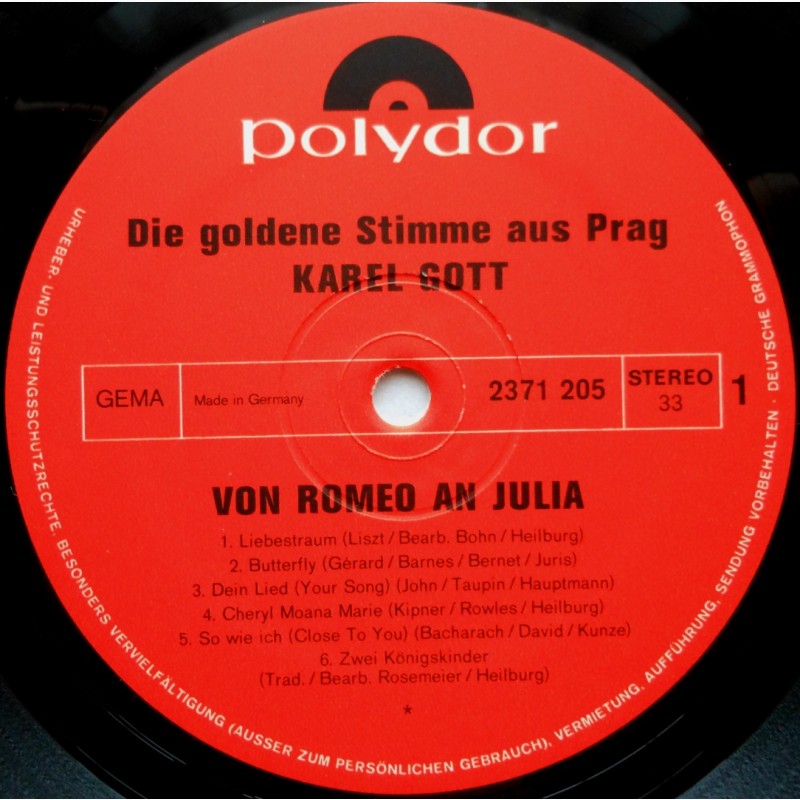 Фото 3. Виниловая пластинка Karel Gott - Ромео и Джульетта