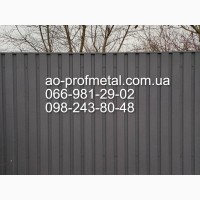 Профнастил серый графит РАЛ 7024, Металлопрофиль серого цвета матовый RAL 7024/