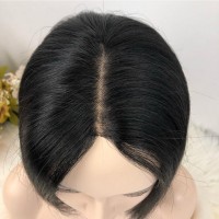 Парик из натуральных волос 53 - парик из 100% натуральных волос короткая стрижка черный