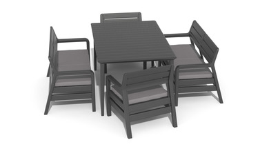 Фото 5. Садовая мебель Delano Set With Lima Table 160 искусственный ротанг Allibert, Keter